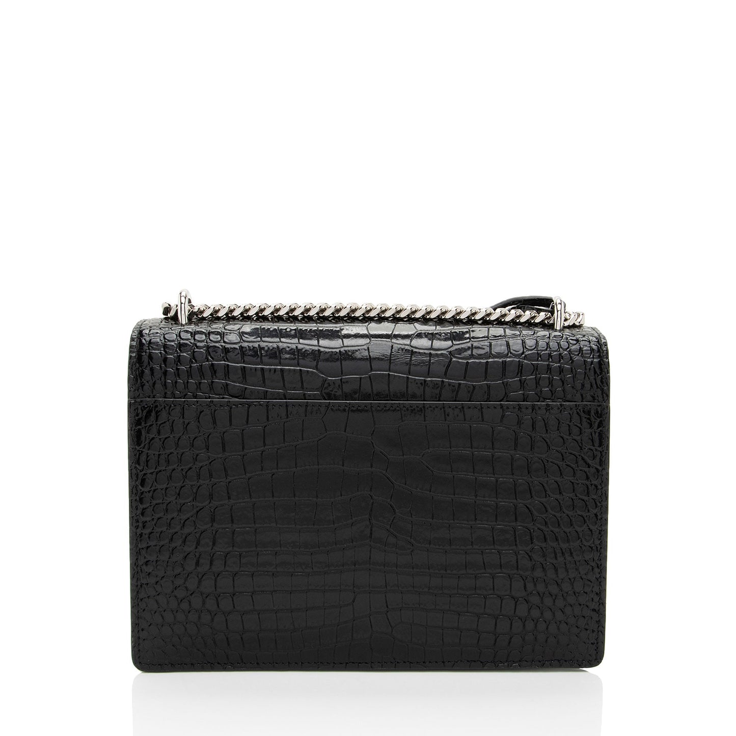 Saint Laurent Croc Embossed Leather Monogram Sunset Medium Shoulder Bag M2o6S1