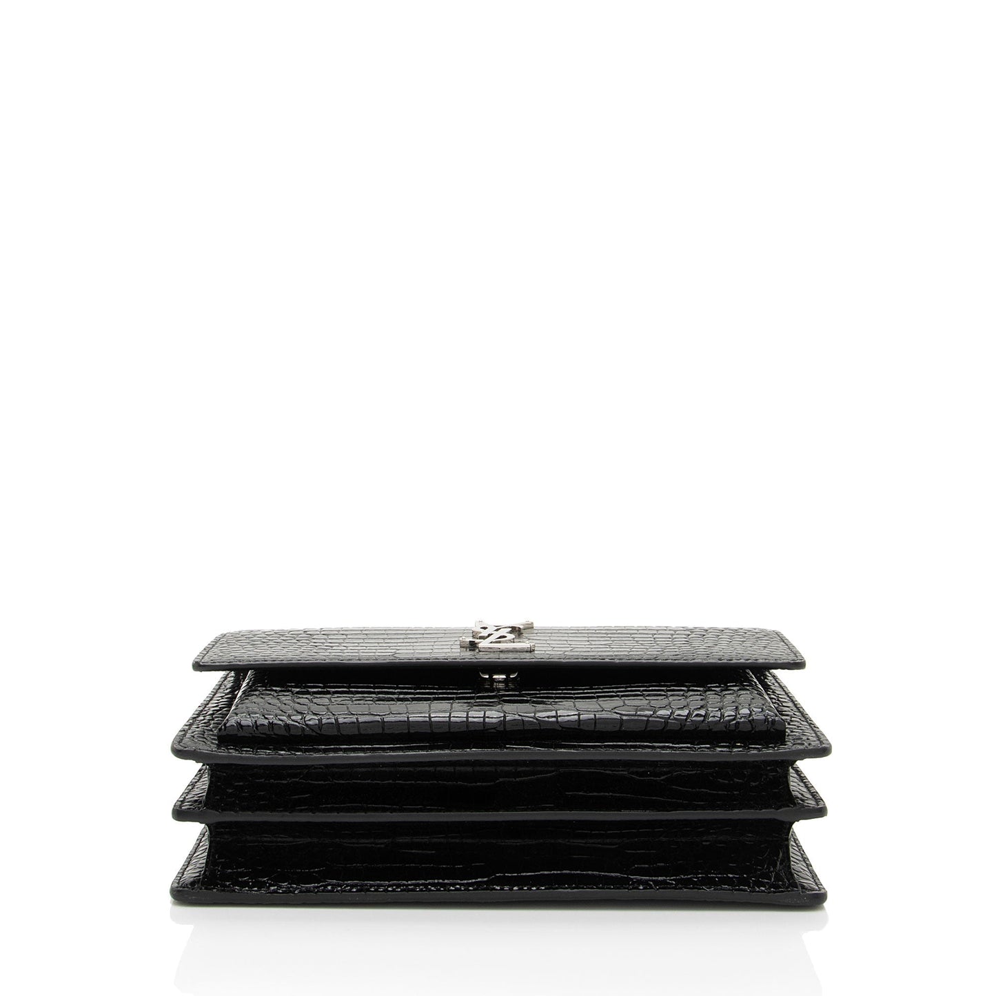Saint Laurent Croc Embossed Leather Monogram Sunset Medium Shoulder Bag M2o6S1