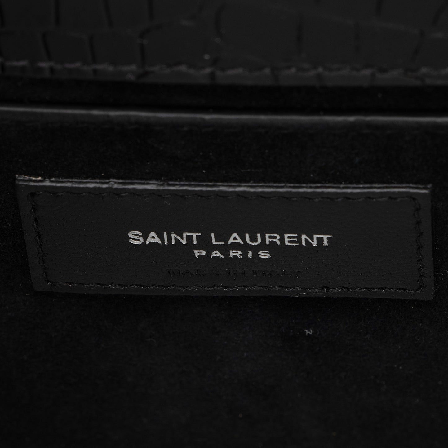 Saint Laurent Croc Embossed Leather Monogram Sunset Medium Shoulder Bag M2o6S1