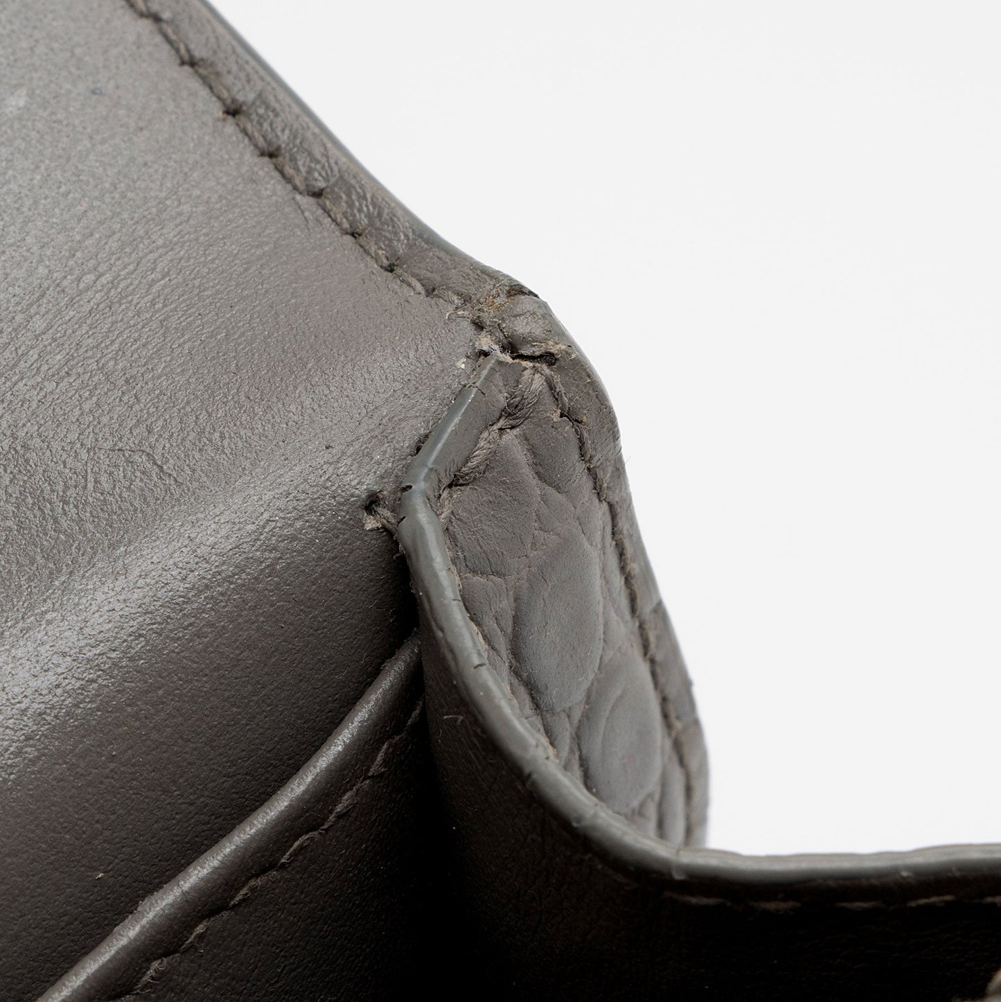Saint Laurent Croc Embossed Leather Monogram Sunset Mini Wallet on Chain Bag 6eLO28