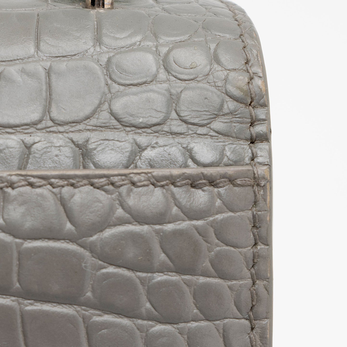 Saint Laurent Croc Embossed Leather Monogram Sunset Mini Wallet on Chain Bag 6eLO28