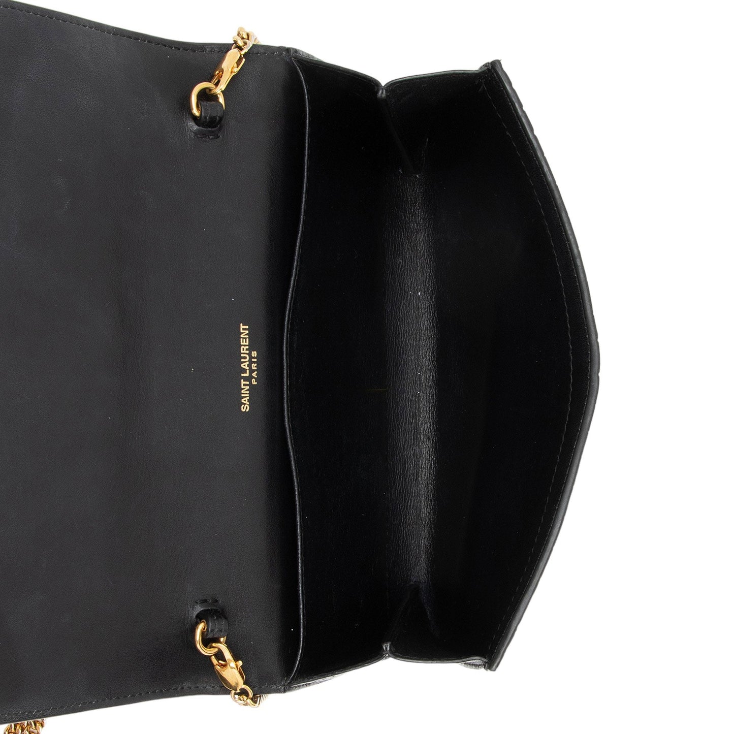 Saint Laurent Croc Embossed Leather Monogram Uptown Chain Wallet wPV9vB