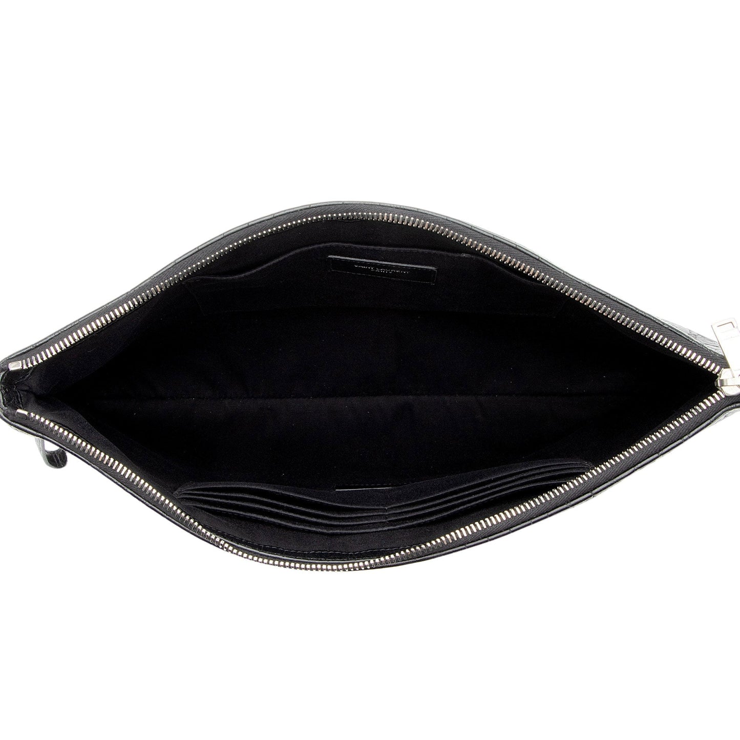 Saint Laurent Croc Embossed Leather Monogram Wristlet y9FaYl