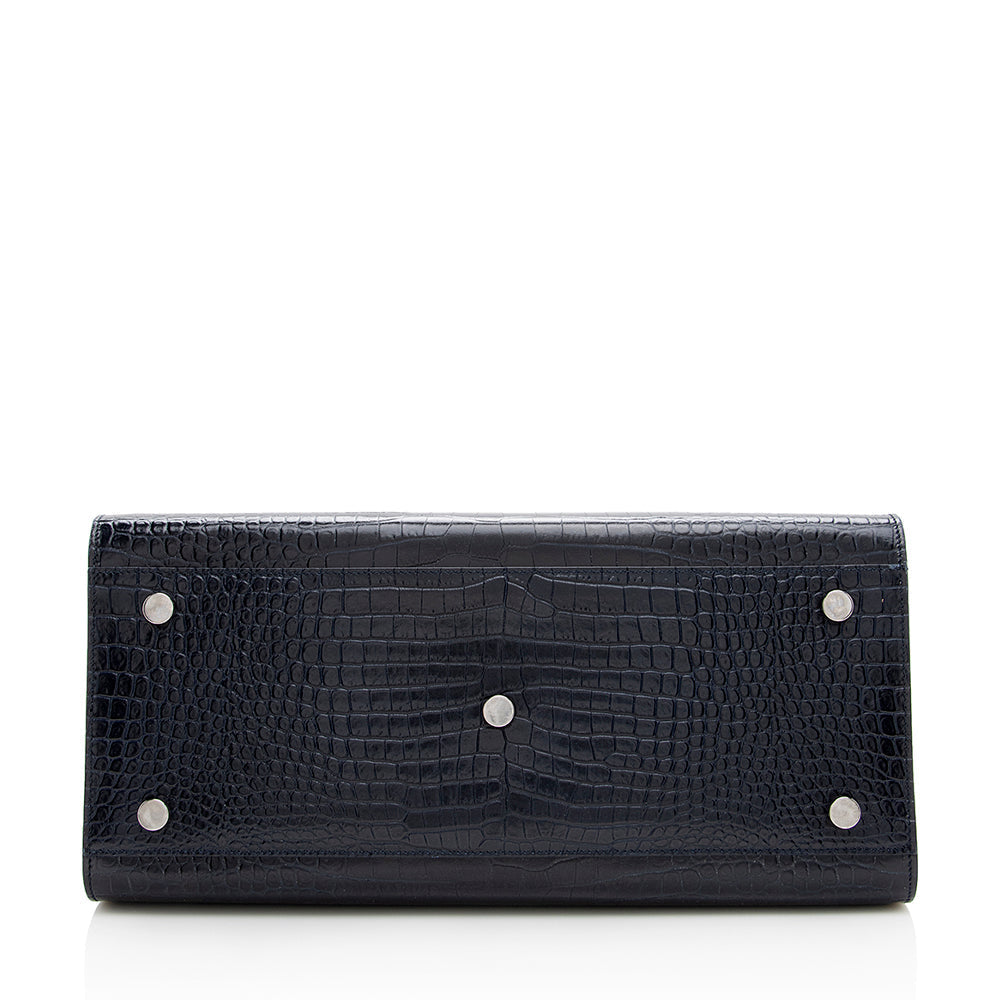 Saint Laurent Croc Embossed Leather Sac De Jour Small Tote 18891