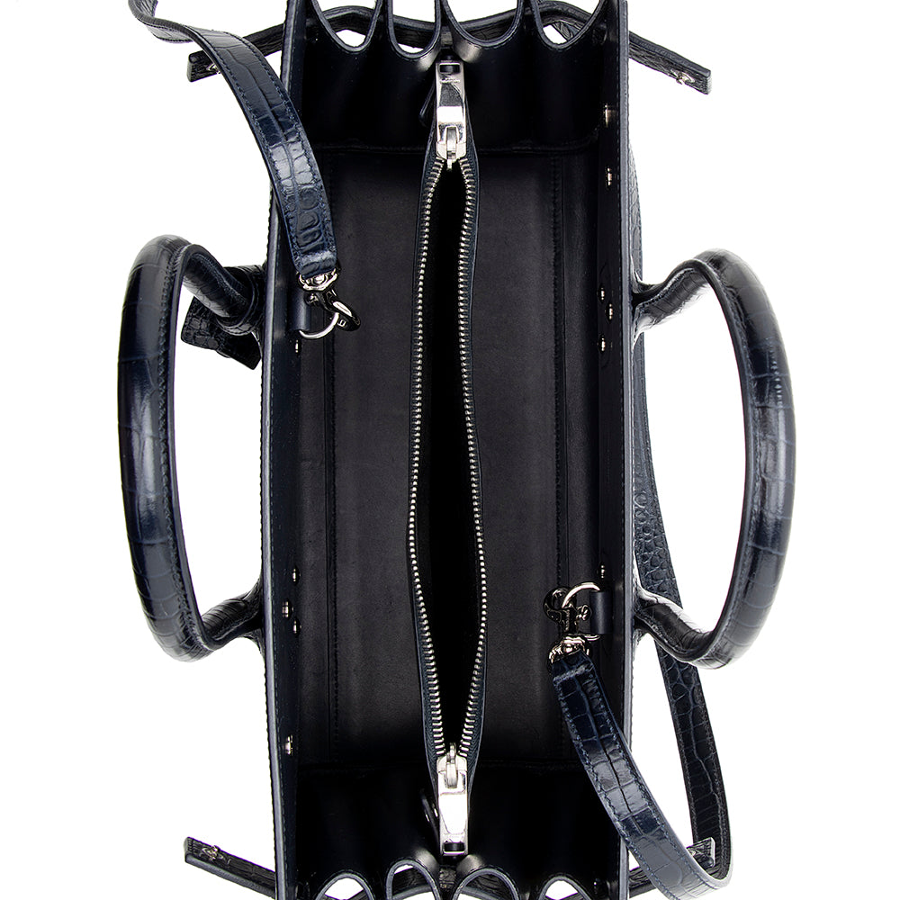 Saint Laurent Croc Embossed Leather Sac De Jour Small Tote 18891