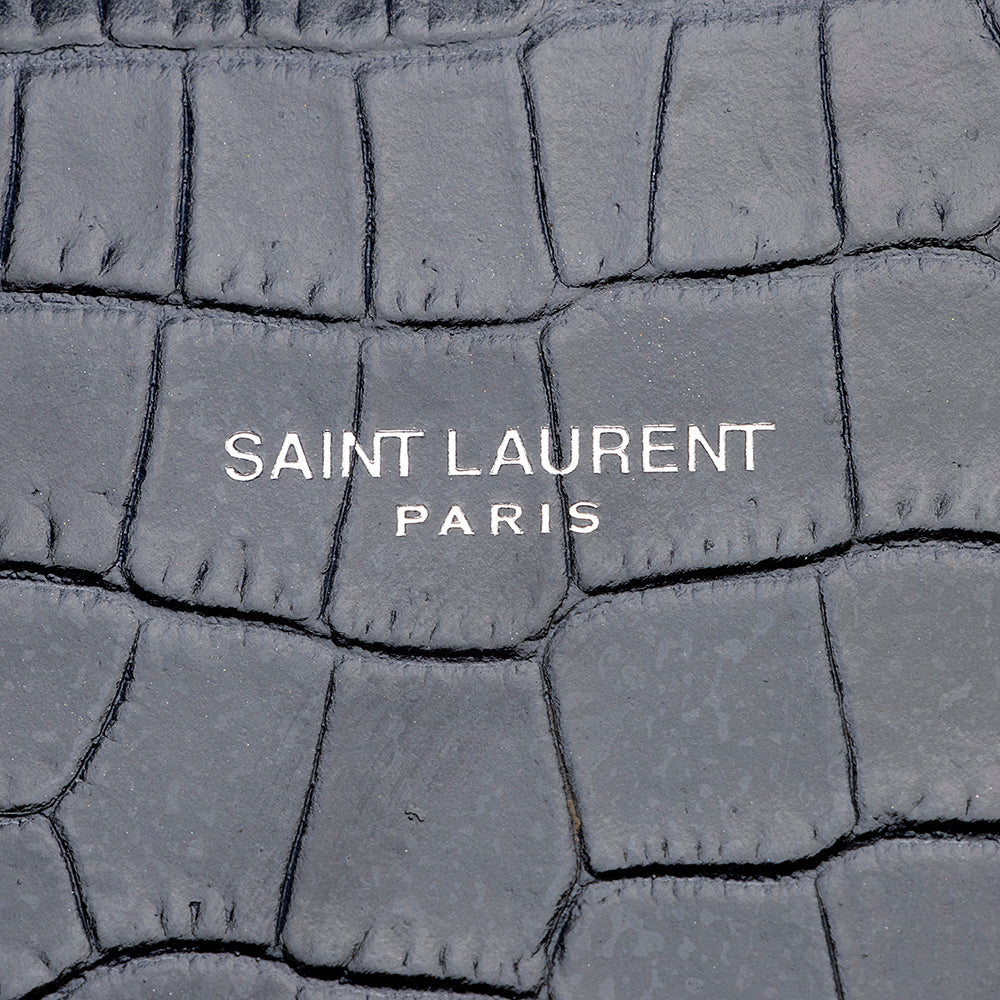 Saint Laurent Croc Embossed Leather Sac De Jour Small Tote 18891