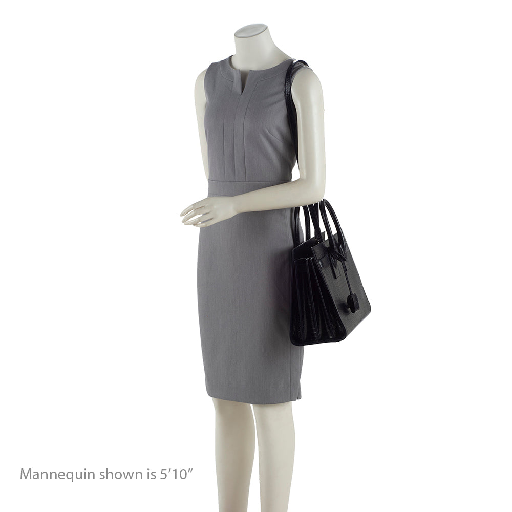 Saint Laurent Croc Embossed Leather Sac De Jour Small Tote 18891