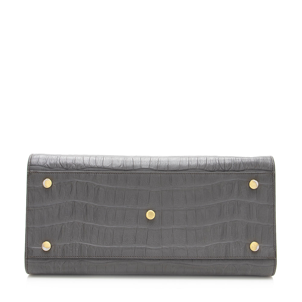 Saint Laurent Croc Embossed Leather Sac De Jour Small Tote 19975