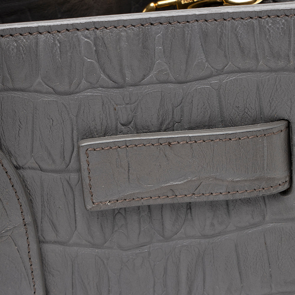 Saint Laurent Croc Embossed Leather Sac De Jour Small Tote 19975