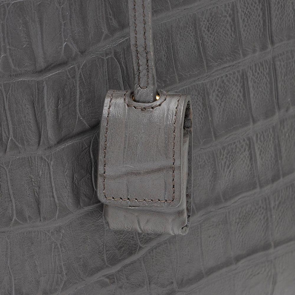 Saint Laurent Croc Embossed Leather Sac De Jour Small Tote 19975