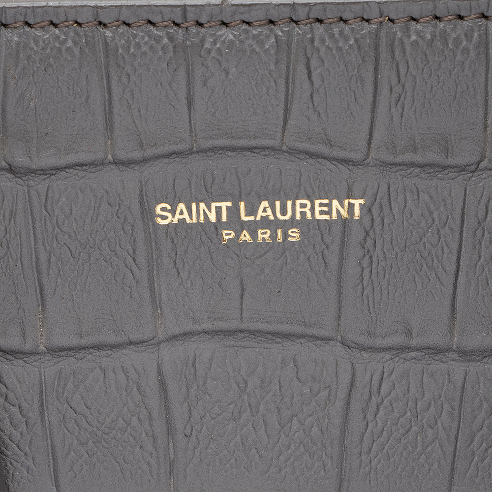 Saint Laurent Croc Embossed Leather Sac De Jour Small Tote 19975