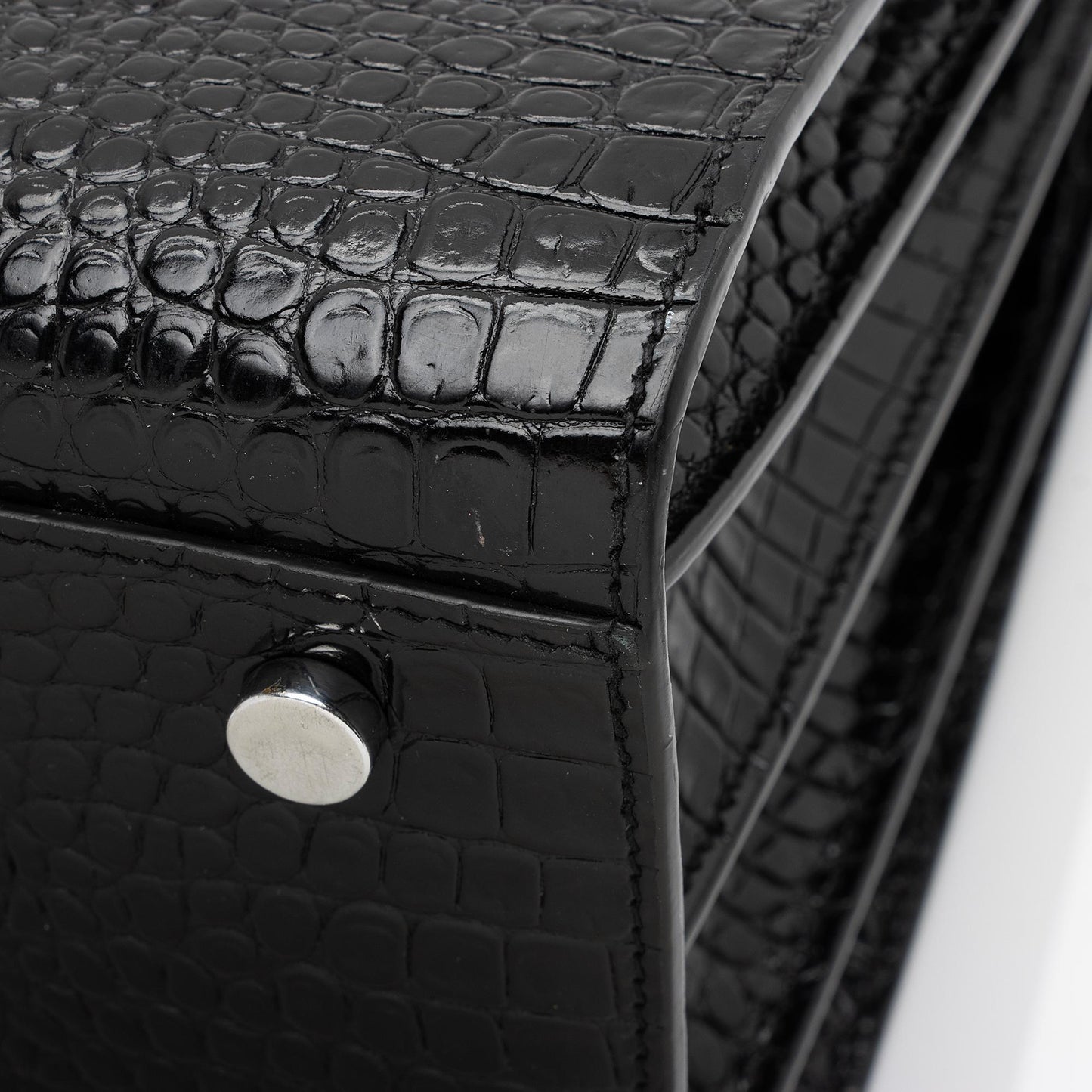Saint Laurent Croc Embossed Leather Sac De Jour Small Tote Cqj90b