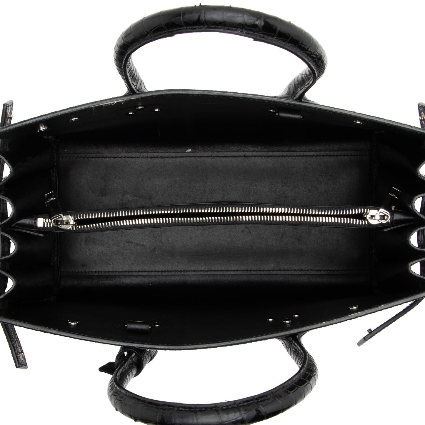 Saint Laurent Croc Embossed Leather Sac De Jour Small Tote Cqj90b