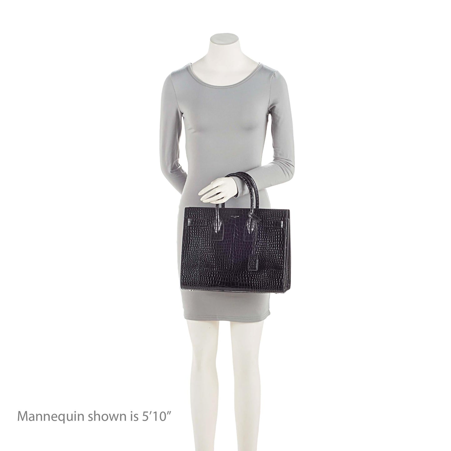 Saint Laurent Croc Embossed Leather Sac De Jour Small Tote Cqj90b