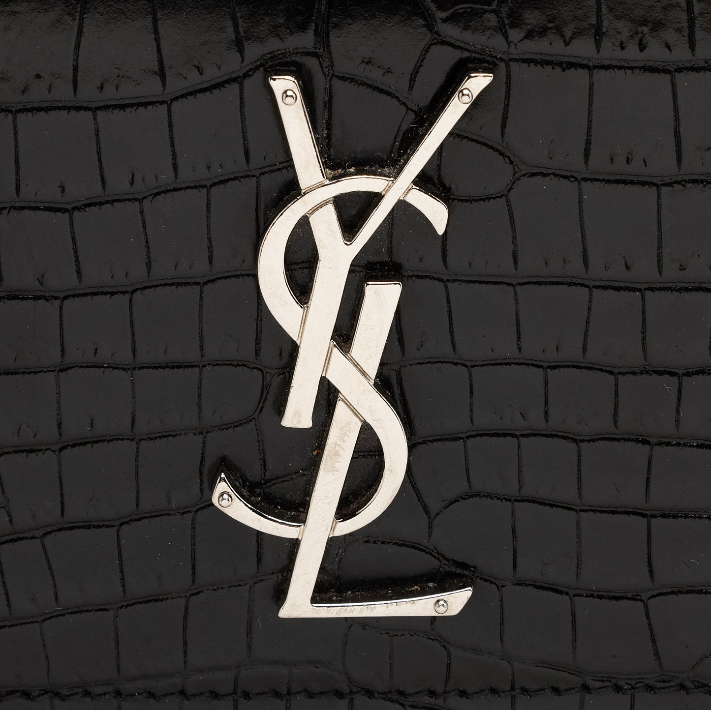 Saint Laurent Croc Embossed Leather Sunset Medium Shoulder Bag 22490