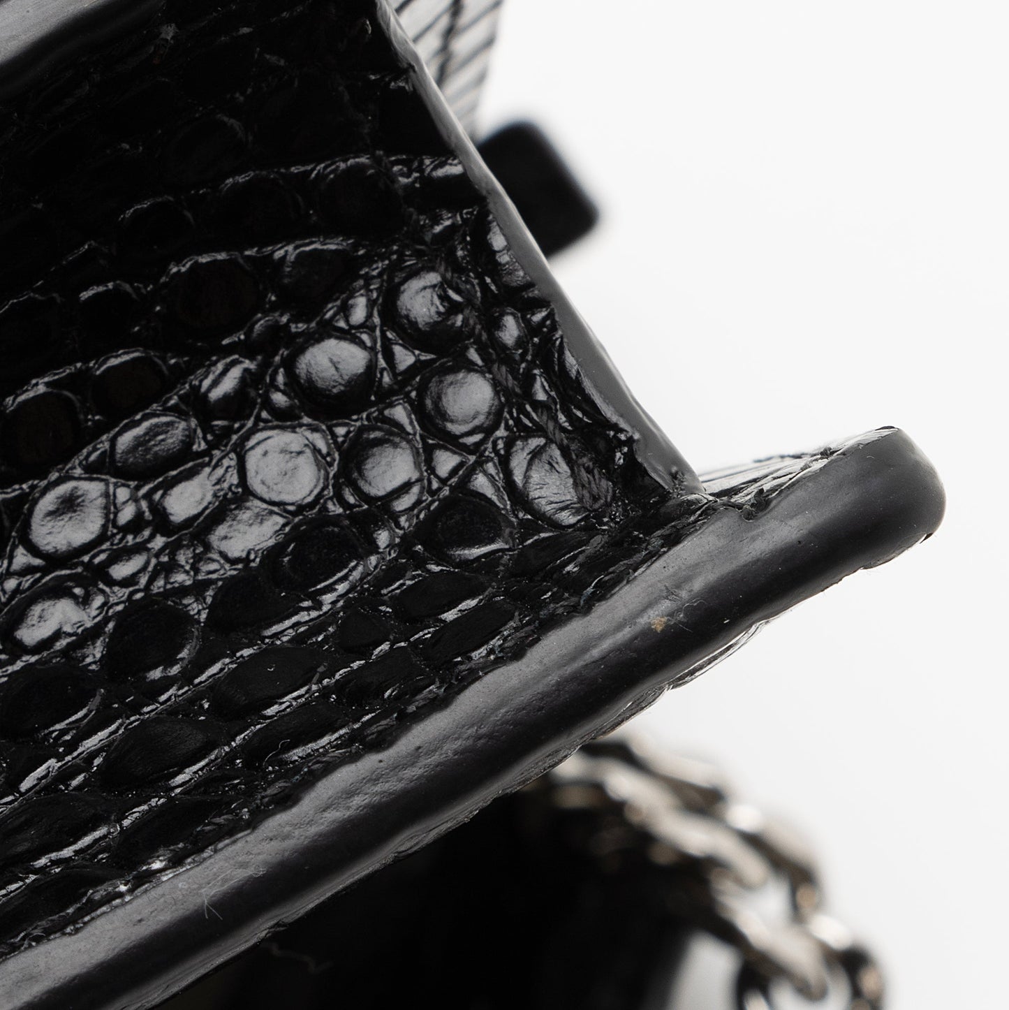 Saint Laurent Croc Embossed Leather Sunset Medium Shoulder Bag 22490