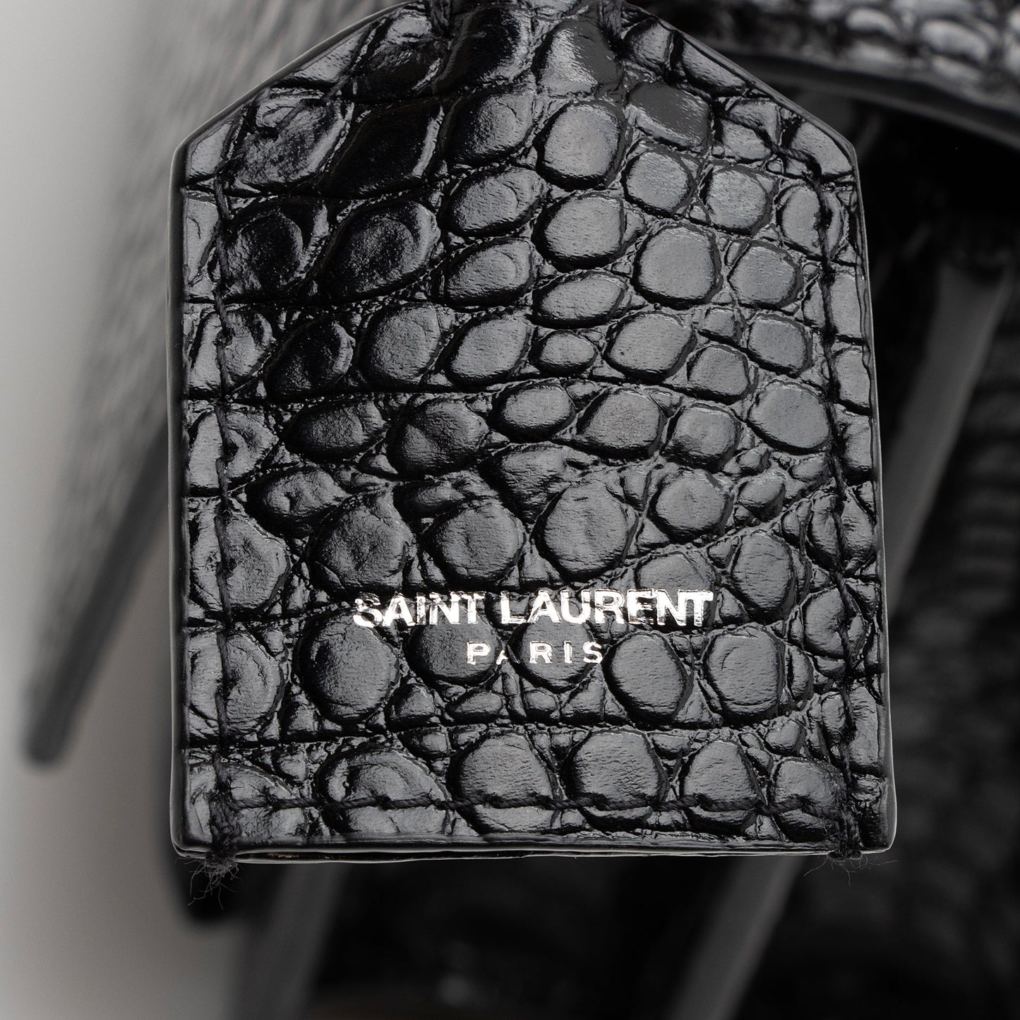 Saint Laurent Croc Embossed Leather Sunset Medium Shoulder Bag 22490
