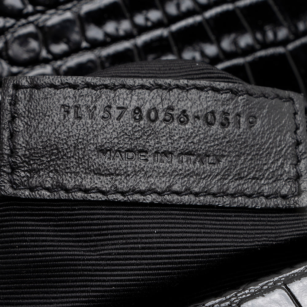 Saint Laurent Croc Embossed Margaux Shoulder Bag 18208