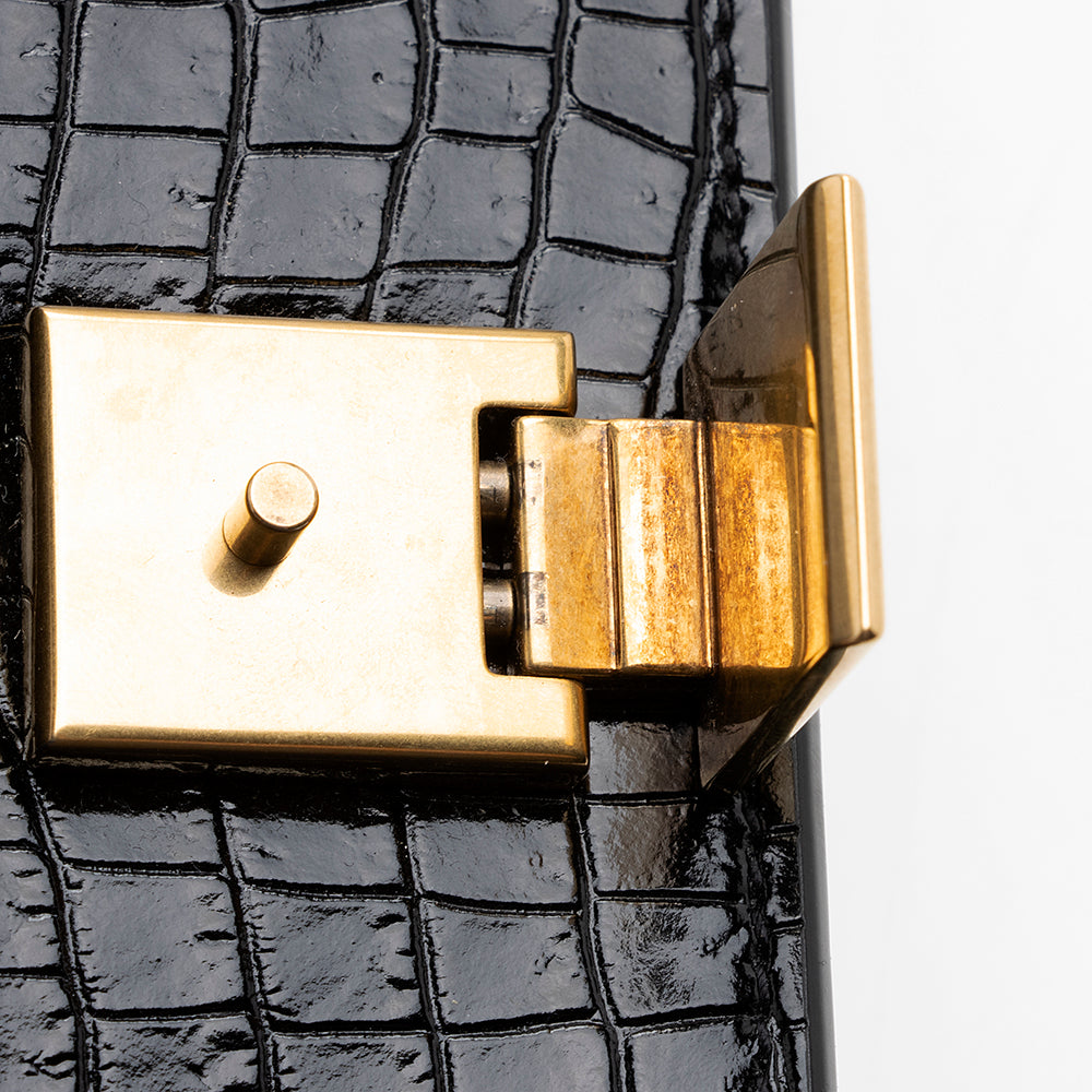 Saint Laurent Croc Embossed Margaux Shoulder Bag 18208