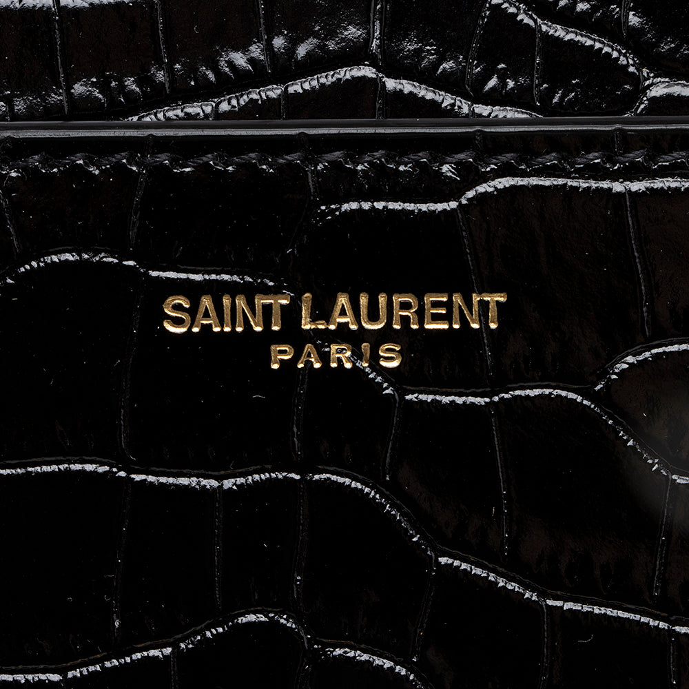 Saint Laurent Croc Embossed Margaux Shoulder Bag 18208
