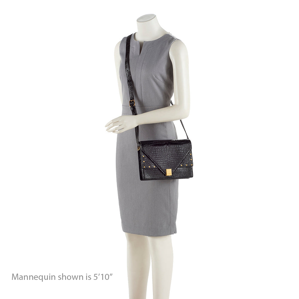 Saint Laurent Croc Embossed Margaux Shoulder Bag 18208