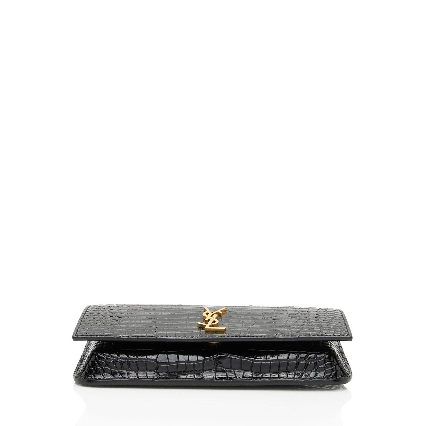 Saint Laurent Croc Embossed Monogram Phone Holder Shoulder Bag 8nnftx