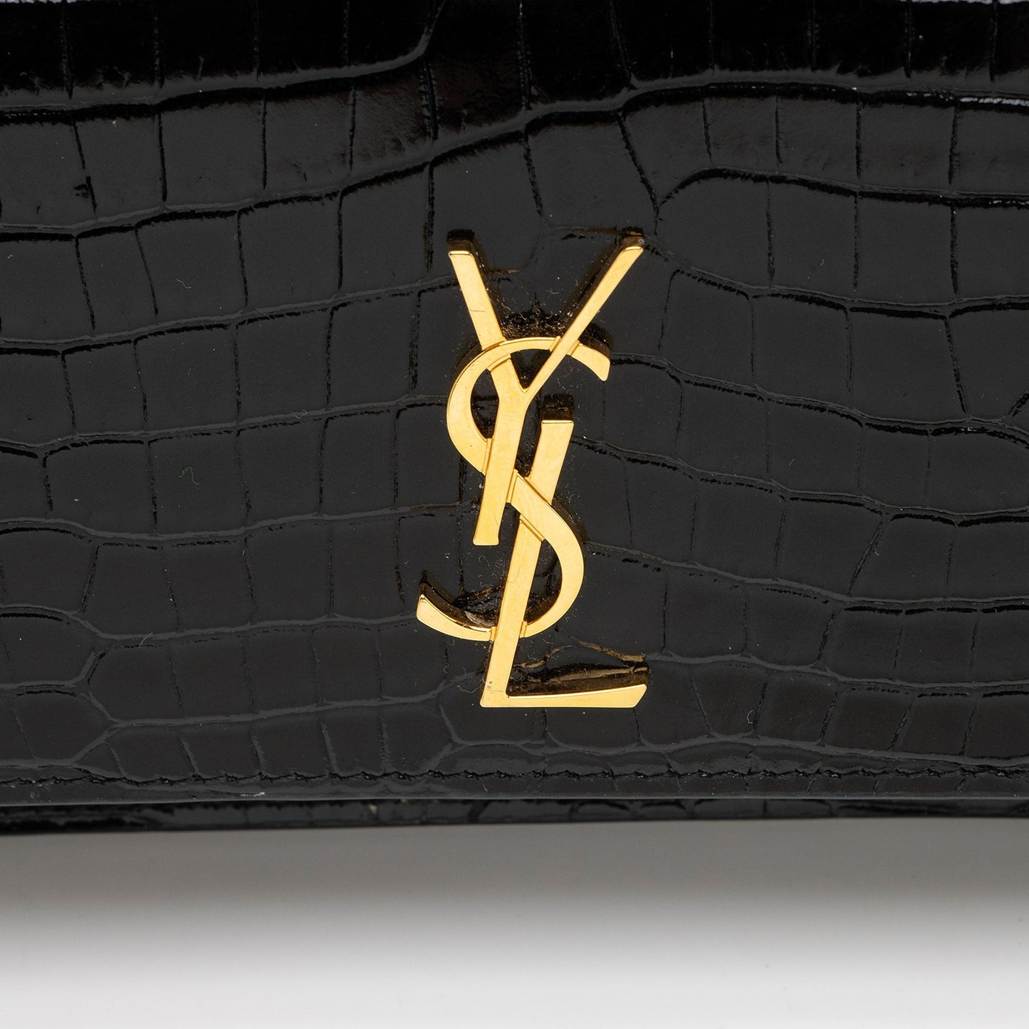 Saint Laurent Croc Embossed Monogram Phone Holder Shoulder Bag 8nnftx