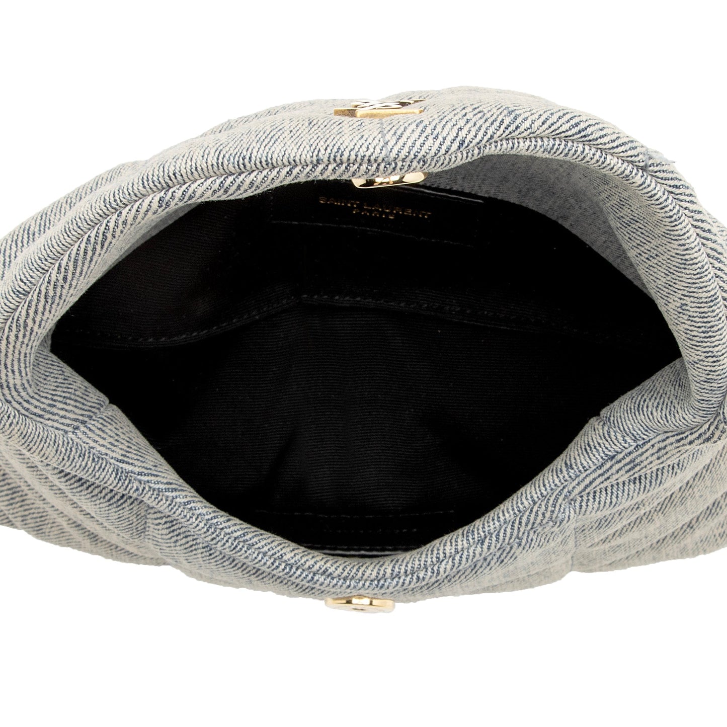 Saint Laurent Denim Monogram Puffer LouLou Small Clutch 22918