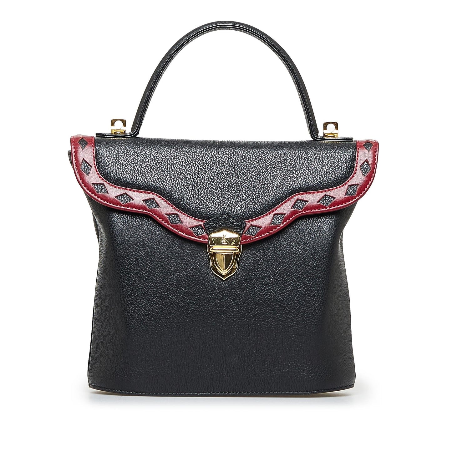 Saint Laurent Diamond Cut Leather Satchel (SHG-0dQrEq