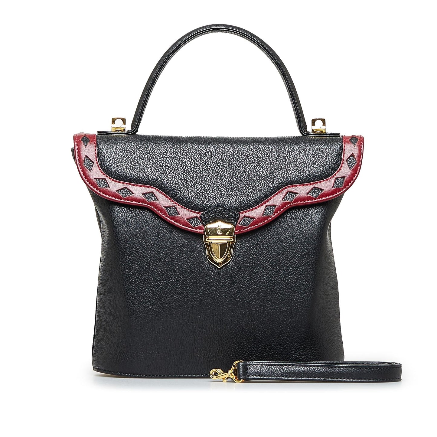 Saint Laurent Diamond Cut Leather Satchel (SHG-0dQrEq