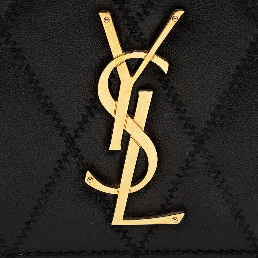 Saint Laurent Diamond Quilted Leather Monogram Angie Small Shoulder Bag 22533