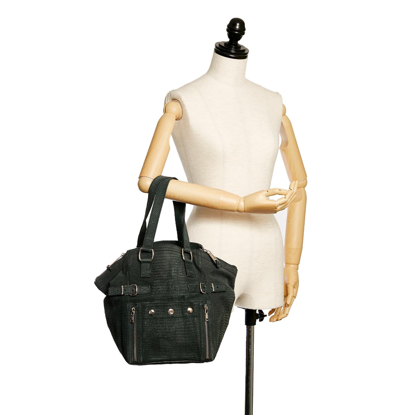 Saint Laurent Downtown Embossed Leather Tote Bag (SHG-28403