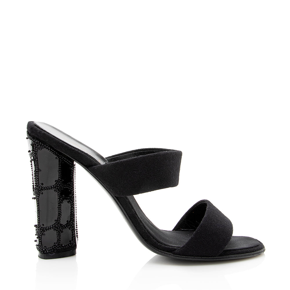 Saint Laurent Flannel Beaded Sandals - Size 9 / 39 18841