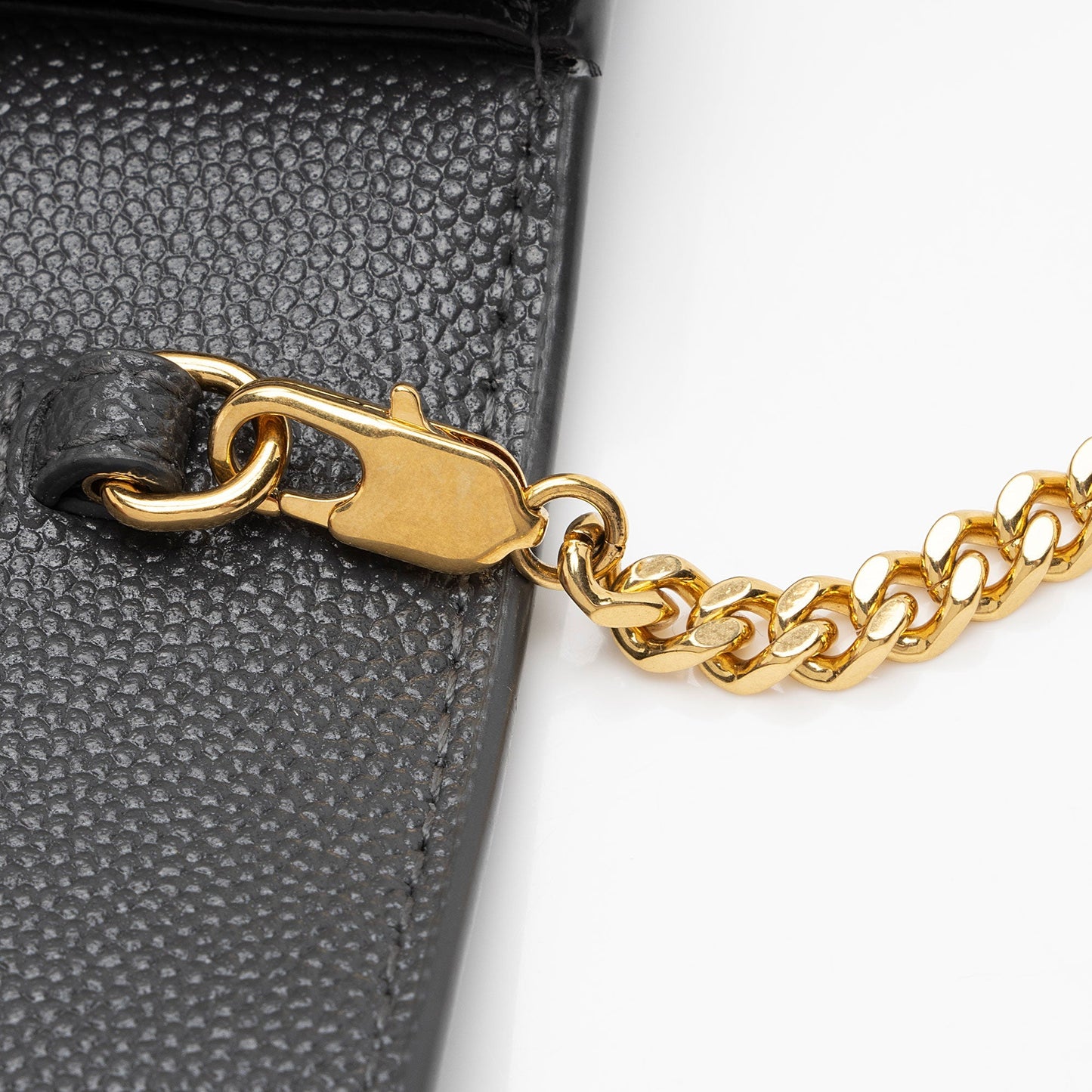 Saint Laurent Grain De Poudre Monogram Uptown Chain Wallet WHffX5