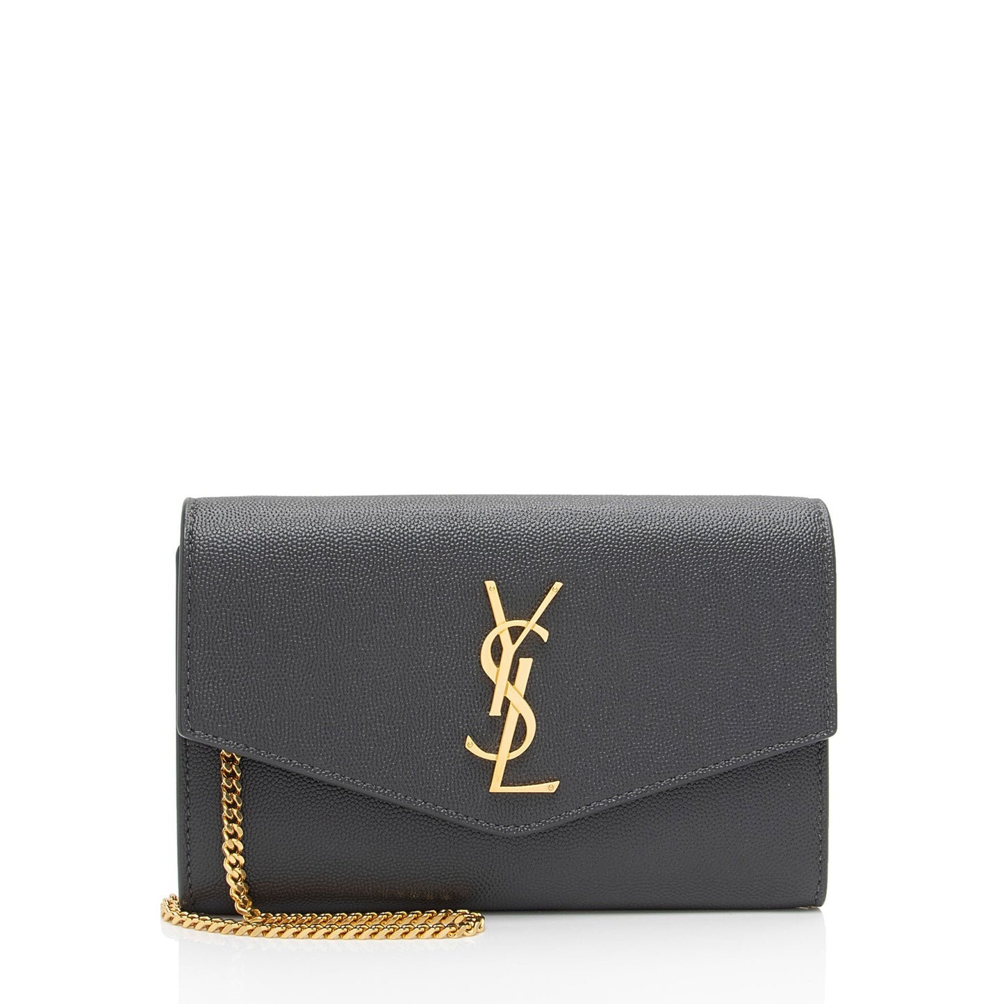 Saint Laurent Grain De Poudre Monogram Uptown Chain Wallet WHffX5