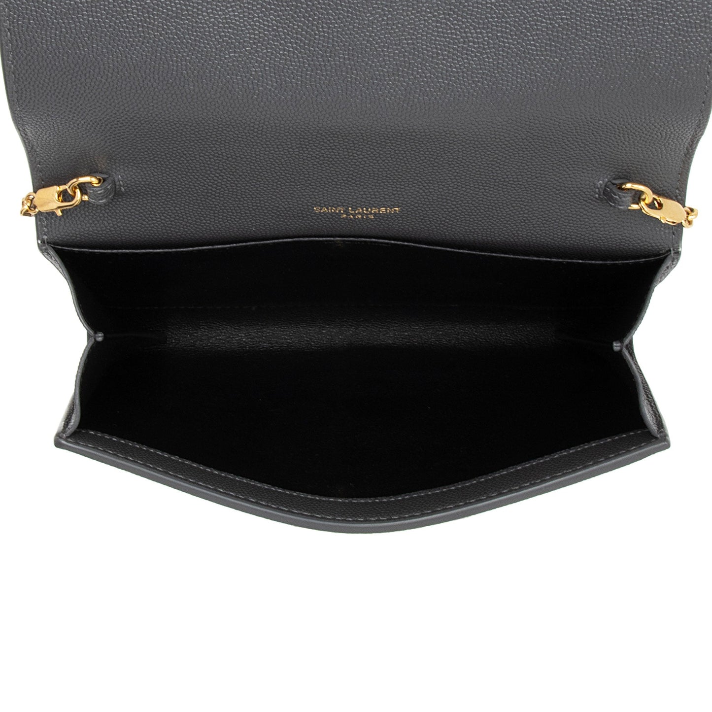Saint Laurent Grain De Poudre Monogram Uptown Chain Wallet WHffX5
