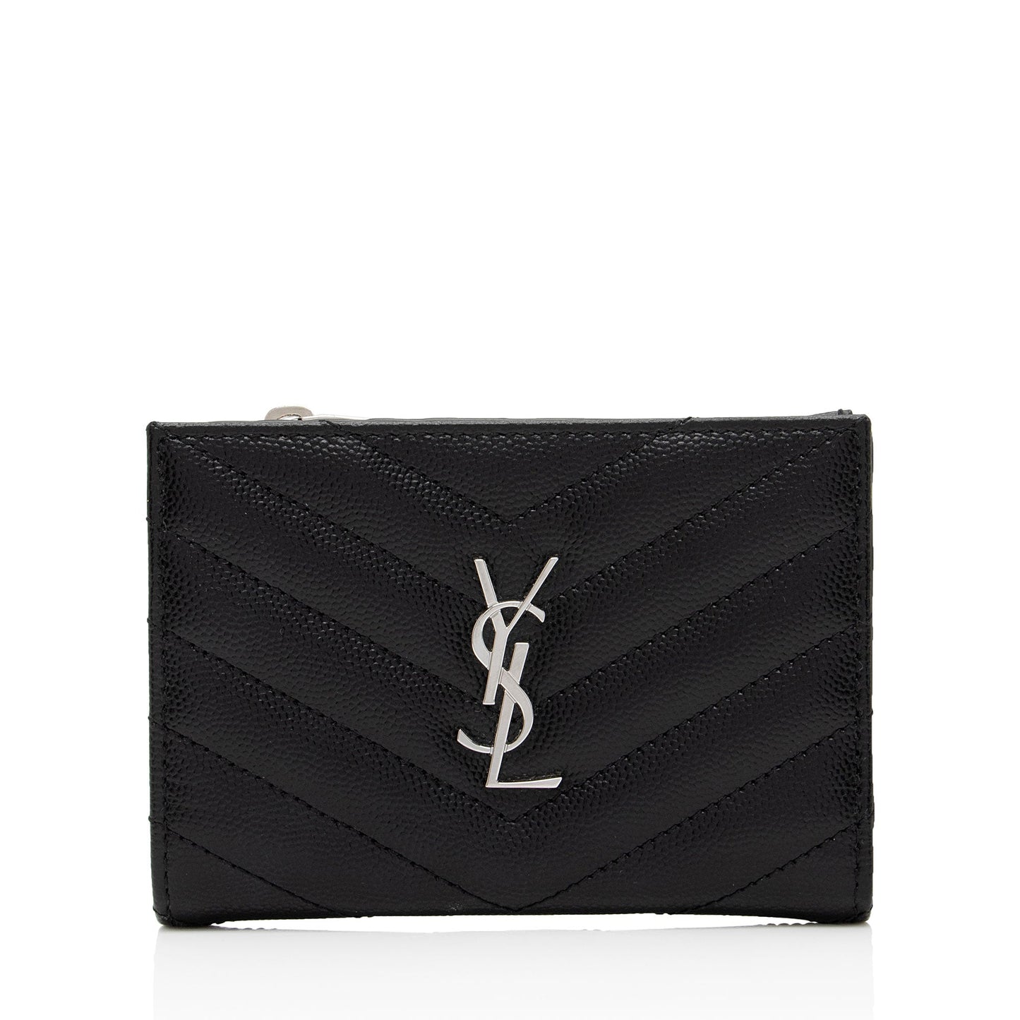 Saint Laurent Grain de Podure Zipped Monogram Wallet we8vHe