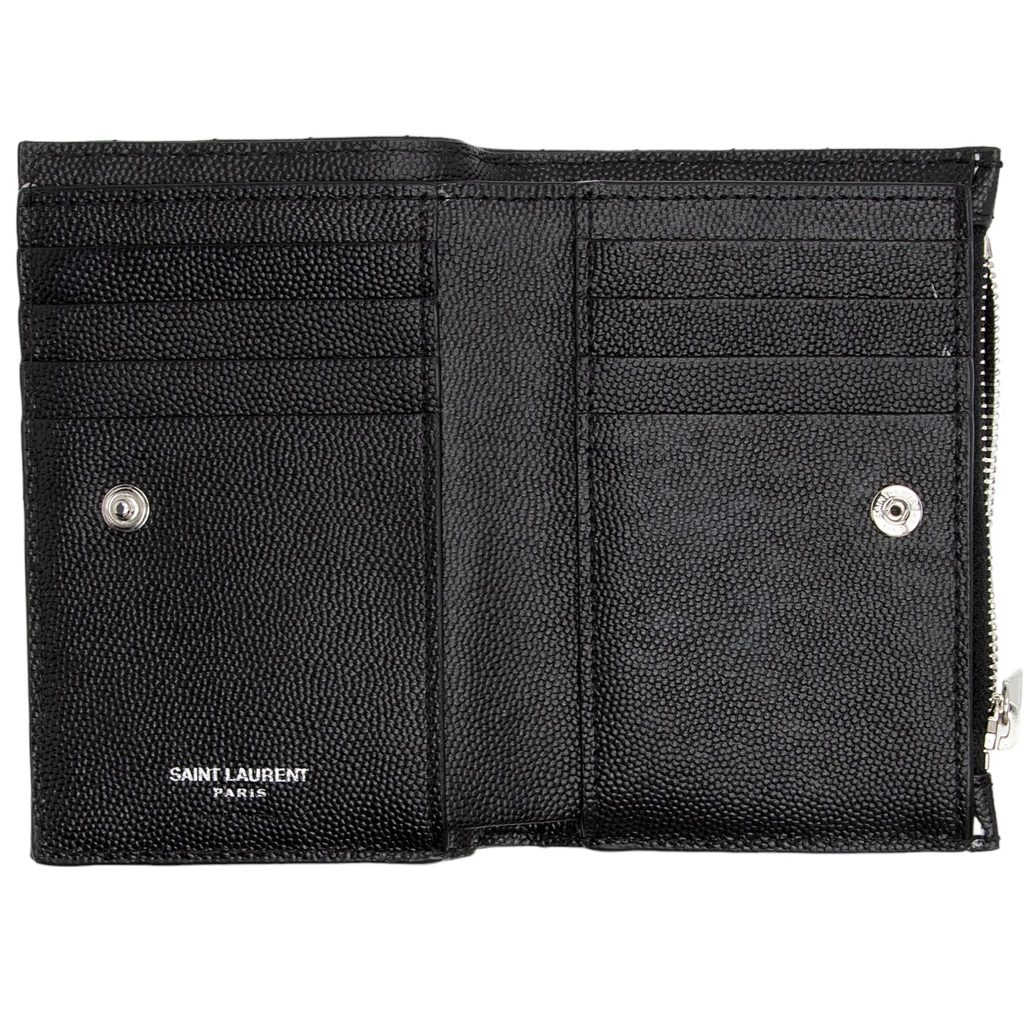 Saint Laurent Grain de Podure Zipped Monogram Wallet we8vHe