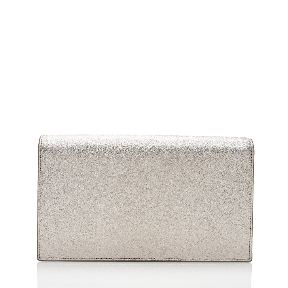 Saint Laurent Metallic Grain de Poudre Classic Kate Clutch 17619