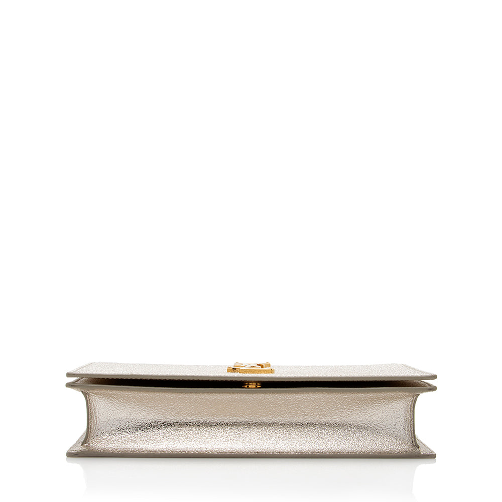 Saint Laurent Metallic Grain de Poudre Classic Kate Clutch 17619