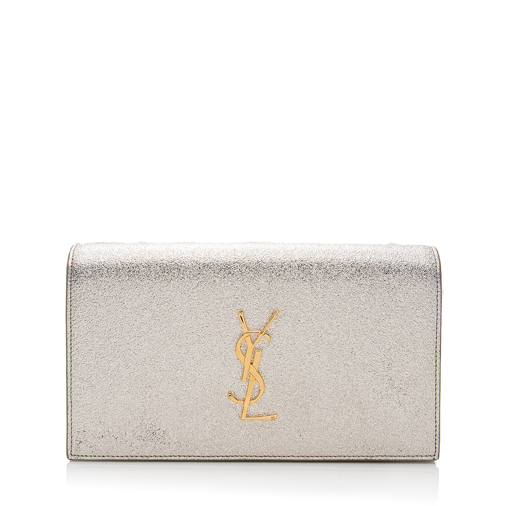 Saint Laurent Metallic Grain de Poudre Classic Kate Clutch 17619