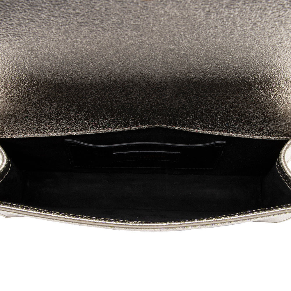 Saint Laurent Metallic Grain de Poudre Classic Kate Clutch 17619