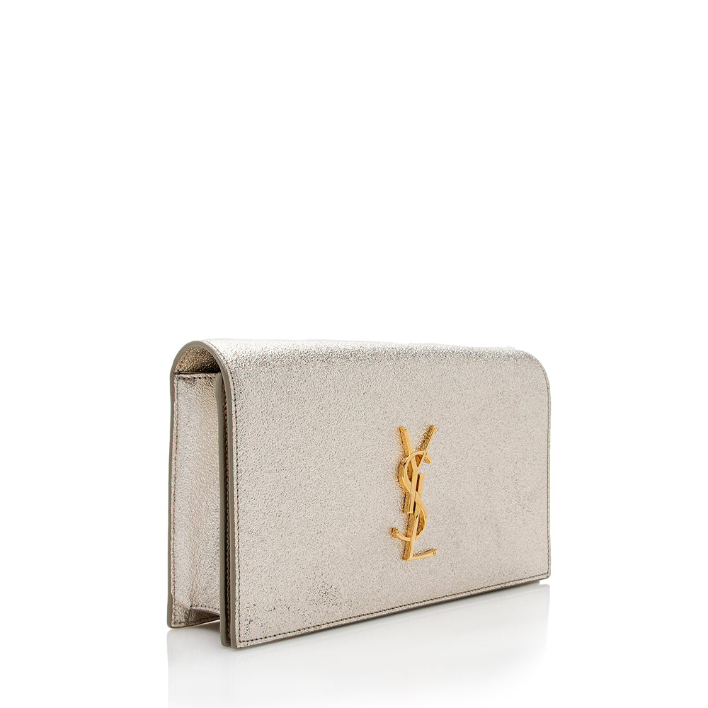 Saint Laurent Metallic Grain de Poudre Classic Kate Clutch 17619