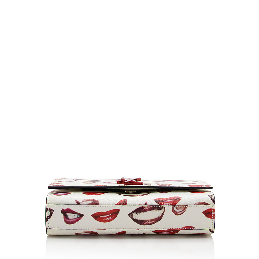 Saint Laurent Grain de Poudre Lips Kate Small Shoulder Bag 17205