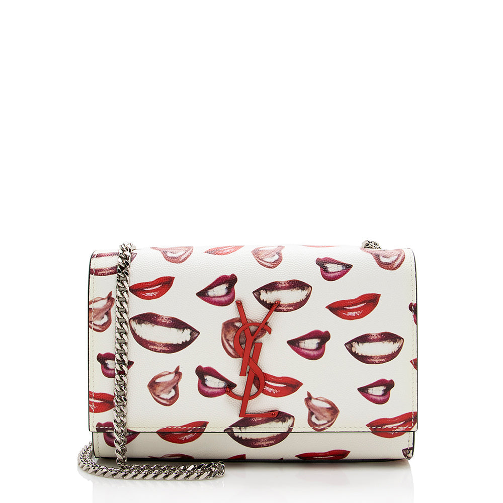 Saint Laurent Grain de Poudre Lips Kate Small Shoulder Bag 17205