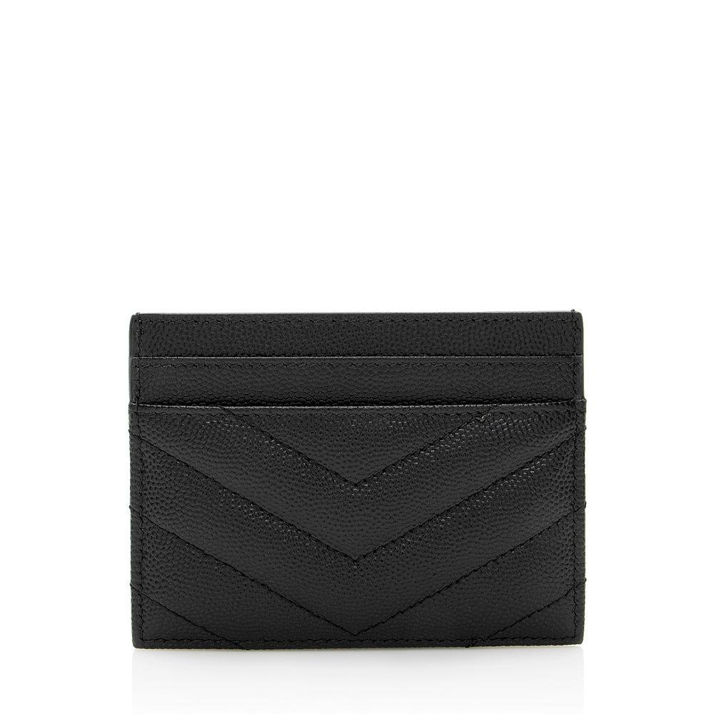 Saint Laurent Grain de Poudre Monogram Card Case 20320