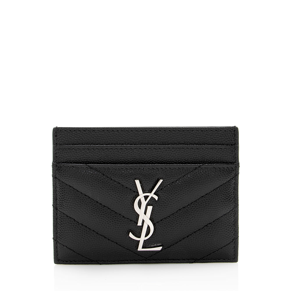 Saint Laurent Grain de Poudre Monogram Card Case 20320