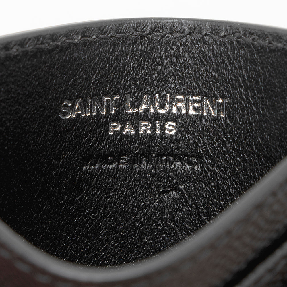 Saint Laurent Grain de Poudre Monogram Card Case 20320