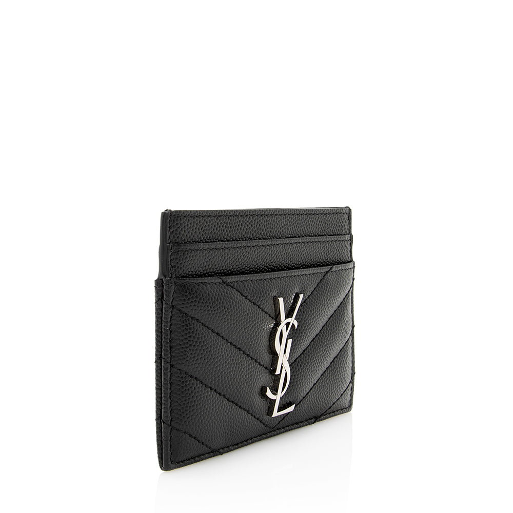 Saint Laurent Grain de Poudre Monogram Card Case 20320