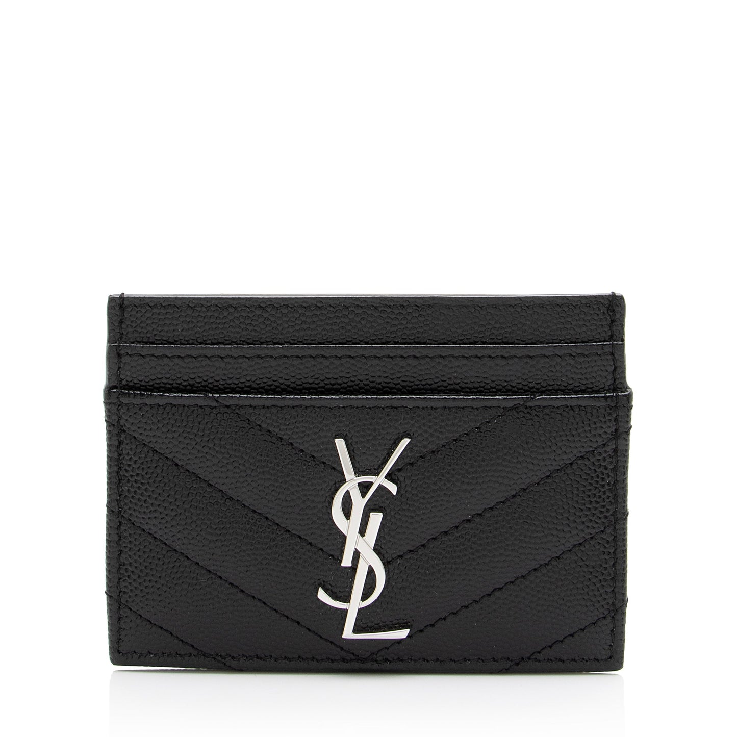 Saint Laurent Grain de Poudre Monogram Card Case 23687